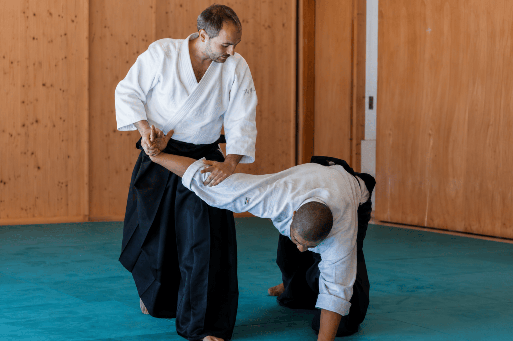 Pratique de l’aïkido lors d’une démonstration d’AIKIDOJO à Metz